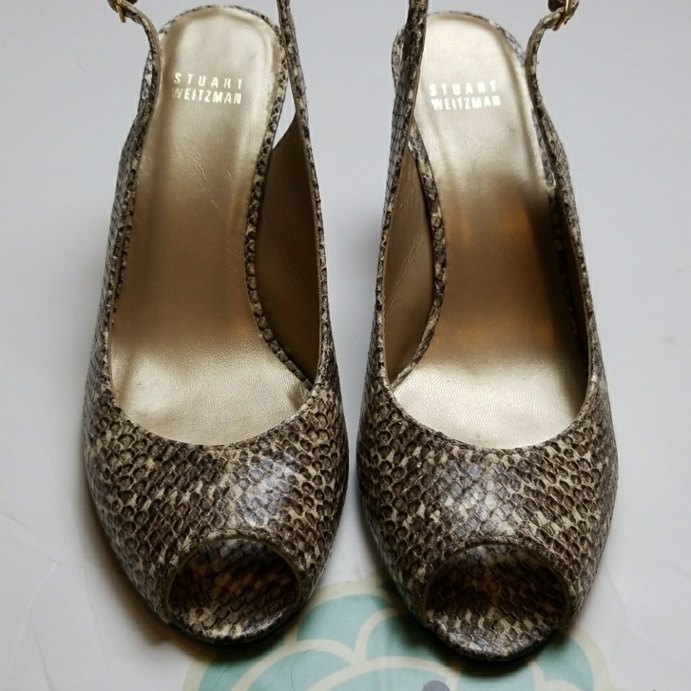 Stuart Weitzman Open Toe Pumps Size 8.5 - image 3
